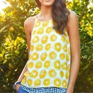 EUC Anthropologie Porridge Lemon Layered Mix Media Swing Tank Top‎ Small Yellow